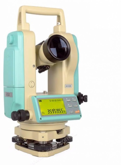 Комплект теодолит RGK T-02 с лазерным целеуказателем с поверкой штатив рейка - 3 в 1