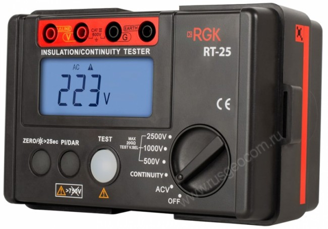 Цифровой мегаомметр RGK RT-25