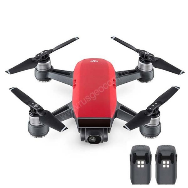 Квадрокоптер DJI Spark Lava Red, красный с 2 дополнительными батареями