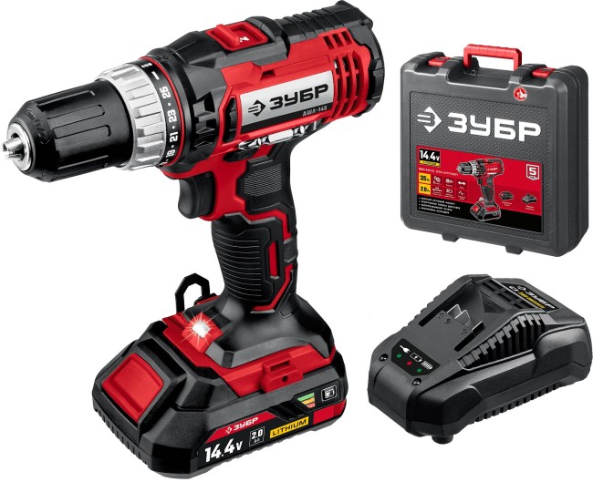 Дрель-шуруповерт ДШЛ-145-21 ЗУБР 1 АКБ