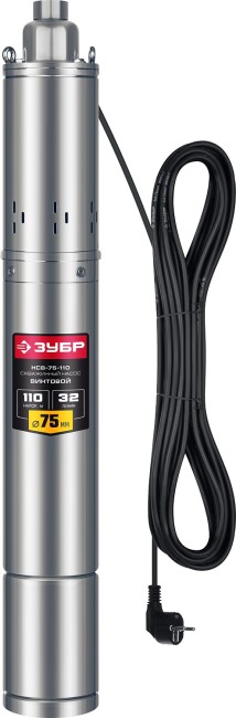 Скважинный насос винтовой НСВ-75-110 ЗУБР 900 Вт, 110 м напор