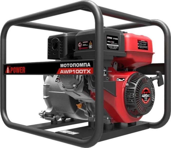 Бензиновая мотопомпа для сильнозагрязнённой воды A-iPower AWP100TX