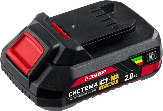 Аккумуляторная батарея АКБ-С1-18-2 ЗУБР С1-18, 18 В, 2.0 Ач
