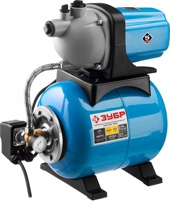 Автоматическая насосная станция НАС-М3-1200 ЗУБР 1200 Вт, бак 20 л