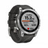 Часы Garmin Fenix 7 серебристый с графитовым силиконовым ремешком