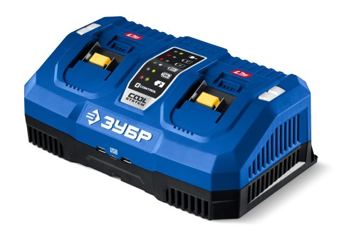 Зарядное устройство для LMS АКБ, TC-20-2 ЗУБР Turbo CHARGE, 20 В, 2 порта, 2 х 9 А Зарядное устройство для LMS АКБ, TC-20-2 ЗУБР Turbo CHARGE, 20 В, 2 порта, 2 х 9 А