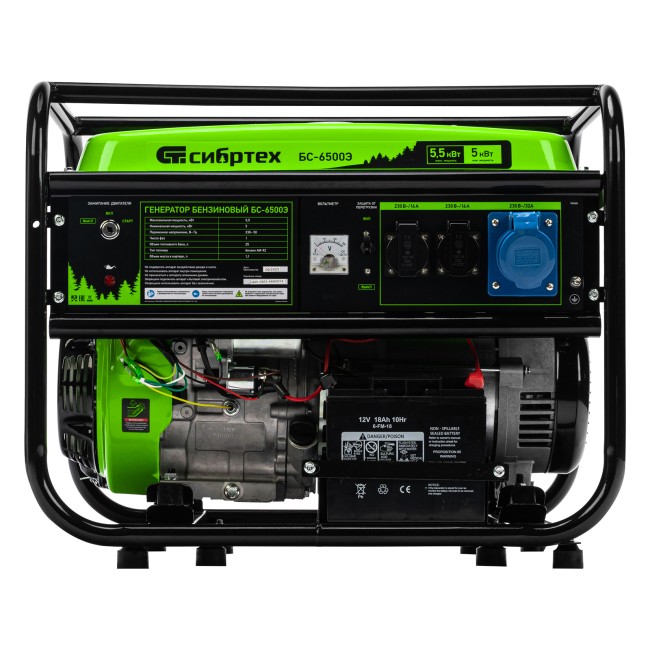 Генератор бензиновый БС-6500Э, 5.5 кВт Сибртех Генератор бензиновый БС-6500Э, 5.5 кВт Сибртех