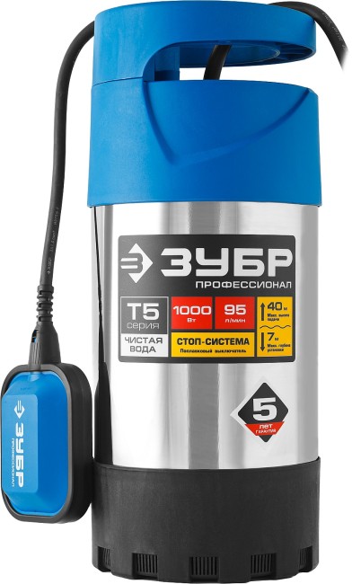 Дренажный насос с большим напором Профессионал НПЧ-Т5-1000-С ЗУБР 1000 Вт