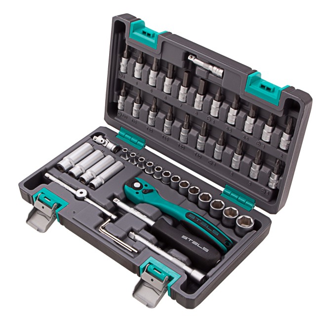 Набор инструментов 1/4", Cr-V 47 предметов Stels